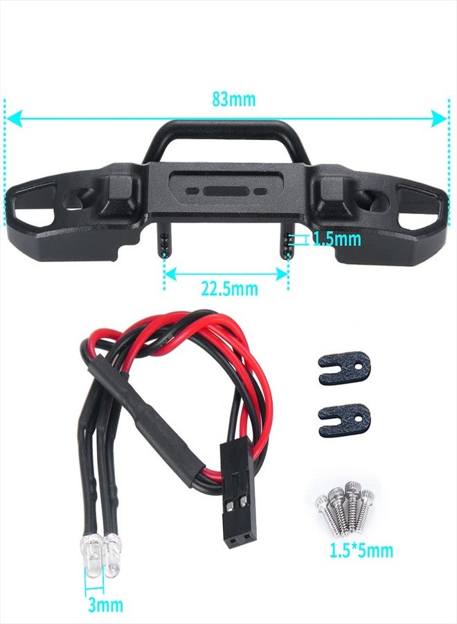 WEFEINO Metal Front & Rear Bumper with Lights for 1/24 Axial SCX24 AXI00006 Bronco RC Crawler Car (Front) - Image 4